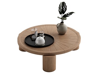 Log wind coffee table 3d model