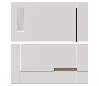 Modern Minimalist Background Wall Interior Design With Smooth Panel And Color Block Accents 3d model