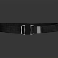 Black Leather Belt With Metal Buckle On Gray Background Showing Reflection