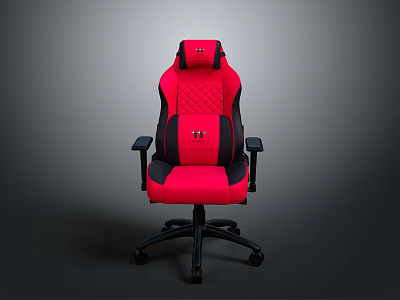 Red And Black Leather Gaming Chair With Ergonomic Design For Comfortable Gaming Experience 3d model