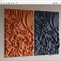 Soft Orange and Blue Plush Fabrics with Wrinkled Texture Displayed Side by Side 3d model