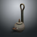 Traditional Handcrafted Clay Water Jug With Long Handle Spout And Lid For Daily Use