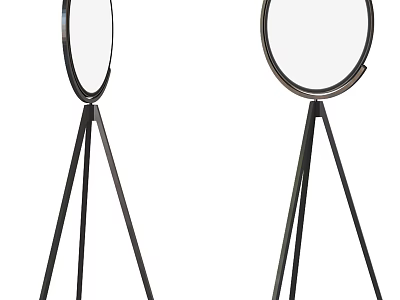 Modern Black Floor Lamps With Tripod Stand And Circular Shade 3d model