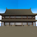 Ancient Chinese Architecture Traditional Wooden Structure With Curved Eaves Tile Roof And Ornate Windows