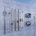 Modern Decorative Wall Lights With Various Designs Mounted On Concrete Wall