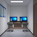 Professional Security Control Room Interior With Multiple Surveillance Monitor Screens Conference Table And Ergonomic Chairs