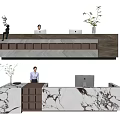 Modern Company Reception Area Bar Reception Desk 3d model
