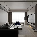 Modern Minimalist Living And Dining Room With Luxury Leather Sofa And Elegant Interior Design