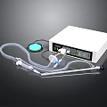 Medical Suction Device With White Unit Digital Display Control Buttons Transparent Tubes And Green Component