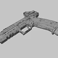 Modern Tactical Pistol With Black Body Sleek Structure Brown Textured Grip And Ergonomic Design