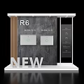 Exhibition Hall Cultural Wall With R6 Logo New 3D Letters Gray Wall And Display Panels
