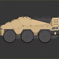 Beige Armored Six Wheeled Functional Vehicle With Military Style And Top Equipment