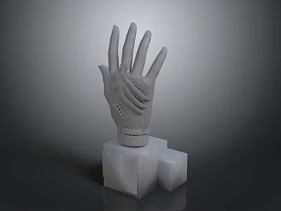 Prosthetic Hand Medical Device With Bionic Design And 3D Model Display Base 3d model