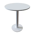Modern Round Coffee Table With White Marble Tabletop And Copper Metal Base 3d model