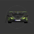 Lamborghini Sports Car With Green Translucent Cover And Glowing Accent Lines