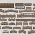 Modern wooden bridge trestle bridge Xiao Qiao is a wooden bridge landscape bridge arch bridge small wooden bridge 3d model