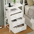 White Storage Shelf With Drawers For Bedroom Organizing And Daily Items