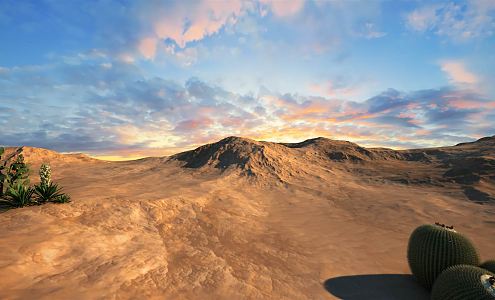 Modern desert high precision natural terrain 3d model