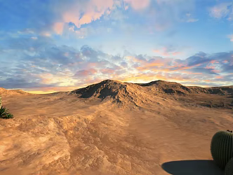 Modern desert high precision natural terrain 3d model