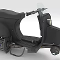 Black Retro Scooter Modified With Futuristic Engine And Design Elements