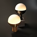 Modern Table Lamps With Spherical Shades Wooden And Concrete Bases For Home Decor