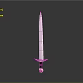 Silver Decorative Sword With Sharp Blade And Intricate Hilt On Dark Surface