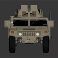 Sand Colored Armored Military Vehicle With Roof Mounted Equipment And Sturdy Design