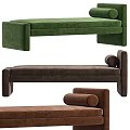 Modern Design Sofa Bench With Multiple Color Options And Soft Velvet Fabric 3d model