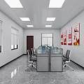 Military Recruitment Office Interior With Red Accents Star Emblem Map Military Posters And Office Furniture