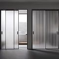 Modern Interior Sliding Doors Design With Frosted Glass And Sleek Metal Frames