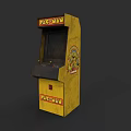 Electric Toy Arcade Machine Yellow Retro PAC MAN Design With Joystick Buttons And Screen