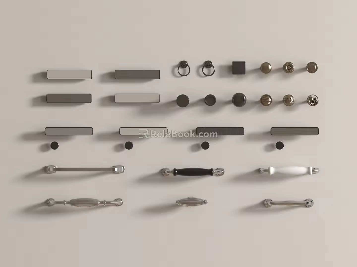 Modern cabinet door handle cabinet handle metal handle 3d model