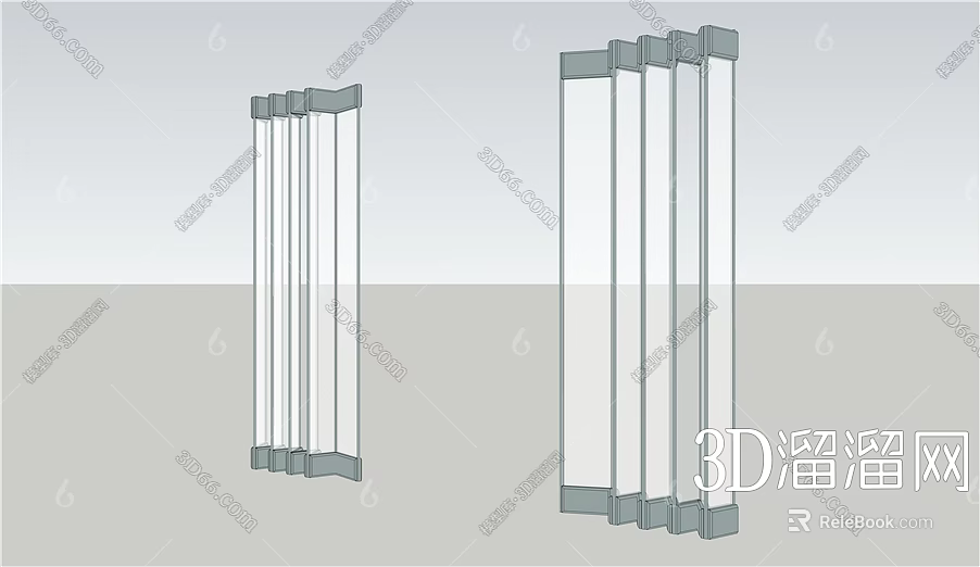 Modern Folding Door Design With Glass Panels And Metal Frame Structure 3d model