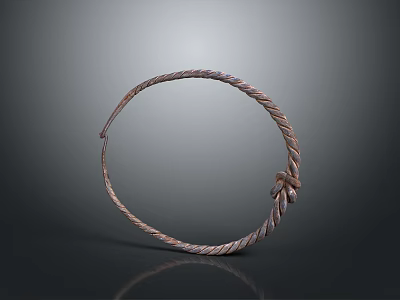Metallic Braided Headband With Circular Shape And Knot Detail For Fashion Accessories 3d model