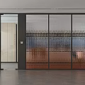 Modern Floor to Ceiling Glass Windows With Grid Design And Potted Plant In Sleek Interior