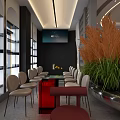 Modern SPA Sauna Relaxation Area With Comfortable Seating Green Plants And Large Windows