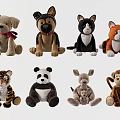 Adorable Stuffed Animal Plush Toys Featuring Puppy Cat Tiger Panda Kangaroo And Monkey Figures