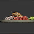 Healthy Balanced Food Plate With Purple Rice Stewed Tomatoes Beef And Lettuce
