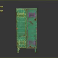 Green Distressed Metal Locker Cabinet With Double Doors And Vintage Style