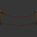 Handmade Wooden Decorative Bridge With Rope Railings And Arch Plank Design