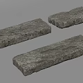 Three Natural Gray Textured Stone Slabs Ideal For Outdoor Landscaping And Paving
