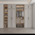 Elegant Modern Wardrobe Interior With Gold Accents And Layered Storage Solutions