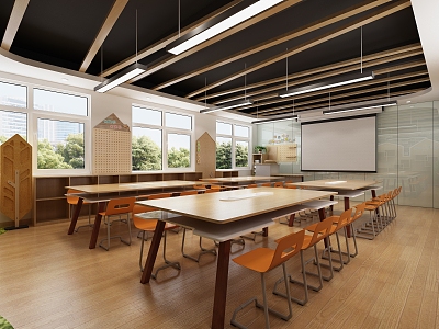 Modern manual classroom 3d model