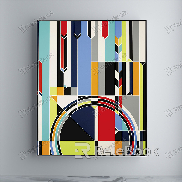 Modern abstract painting simple blue restaurant abstract decorative painting model