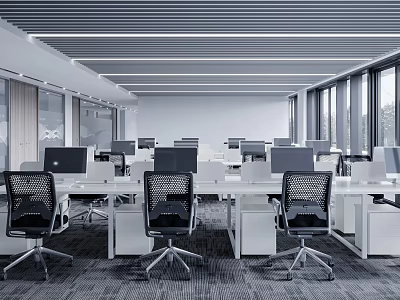 Modern public office area 3d model