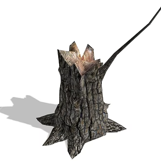 dry root tree rotten wood 3d model