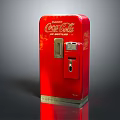 Red Coca Cola Commercial Vending Machine With Vintage Design And Beverage Dispenser