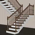 Elegant Indoor Staircase Interior With Wooden Handrails White Steps And Curved Design