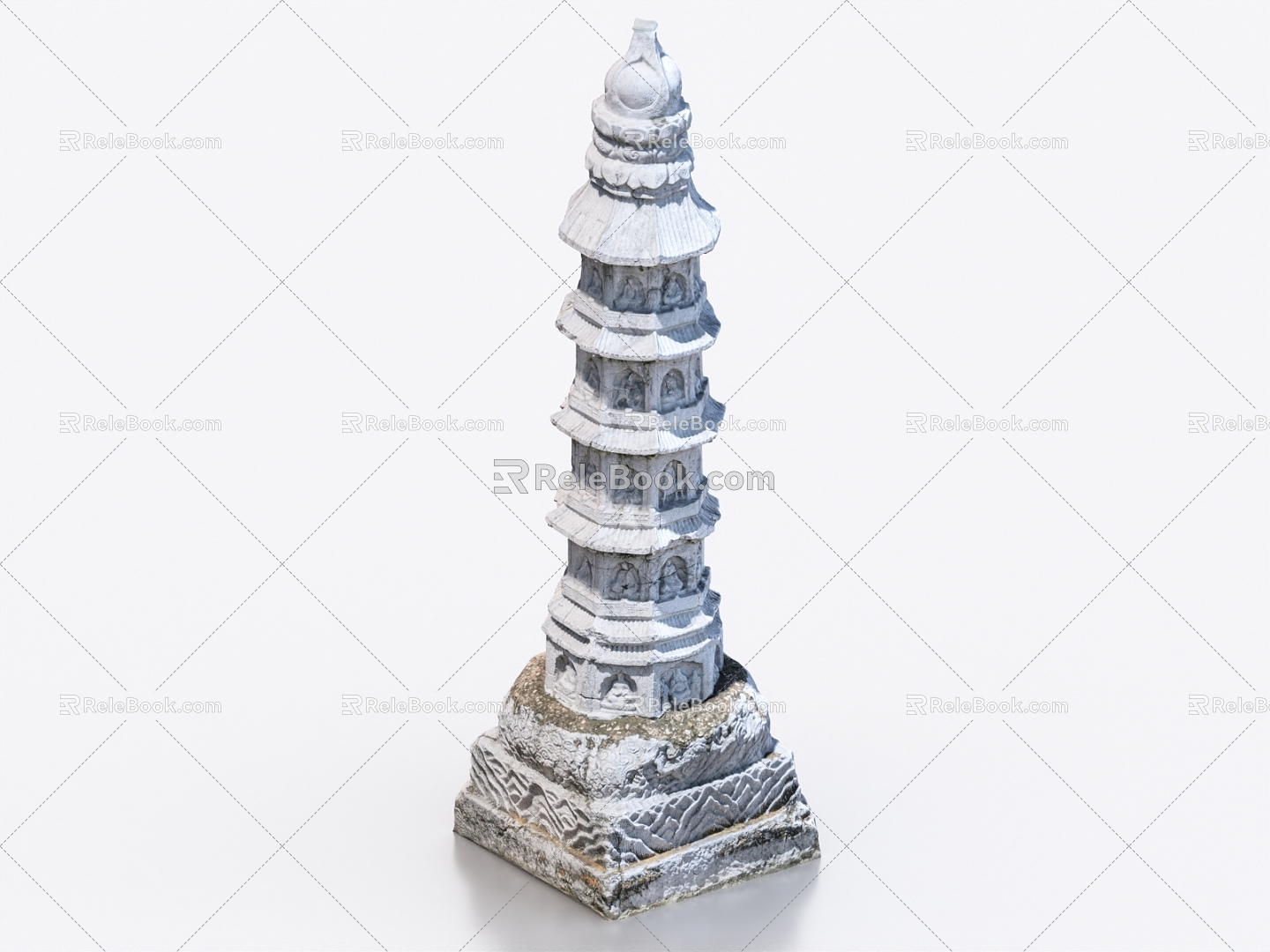 Treasure Belt Bridge Stone Pagoda Buddha Pagoda Stone Pagoda Ancient Building 3d model