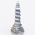 Treasure Belt Bridge Stone Pagoda Buddha Pagoda Stone Pagoda Ancient Building 3d model